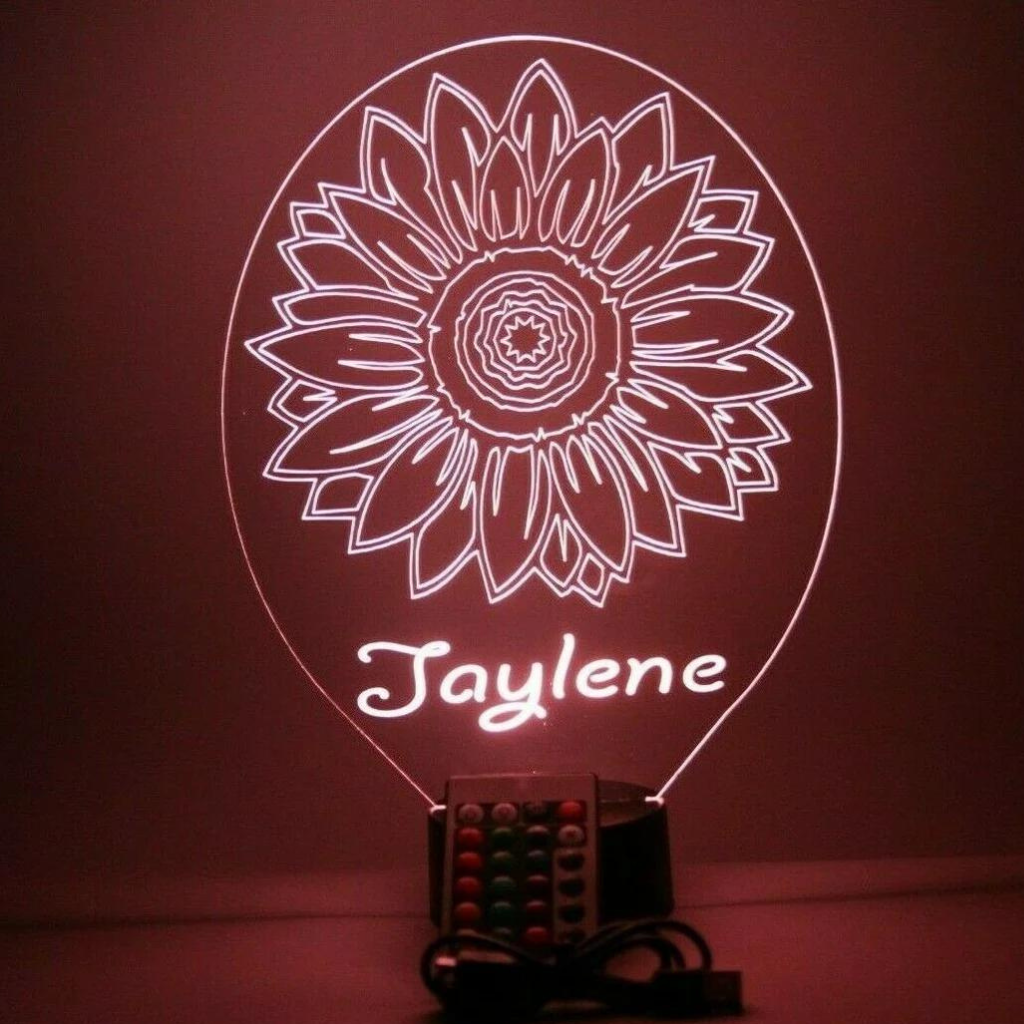 Sunflower LED Tabletop Night Light Up Lamp, 16 Color options with Remote