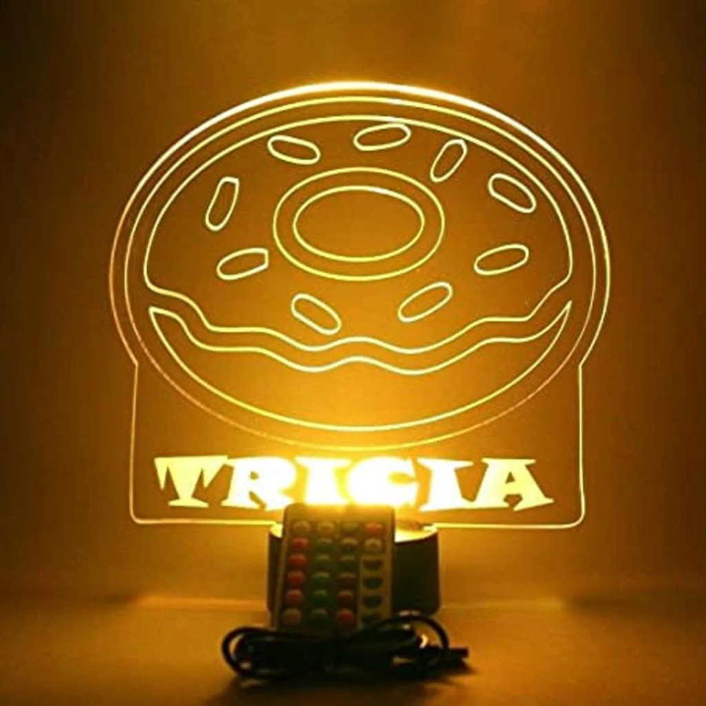 Donut LED Tabletop Night Light Up Lamp, 16 Color options with Remote