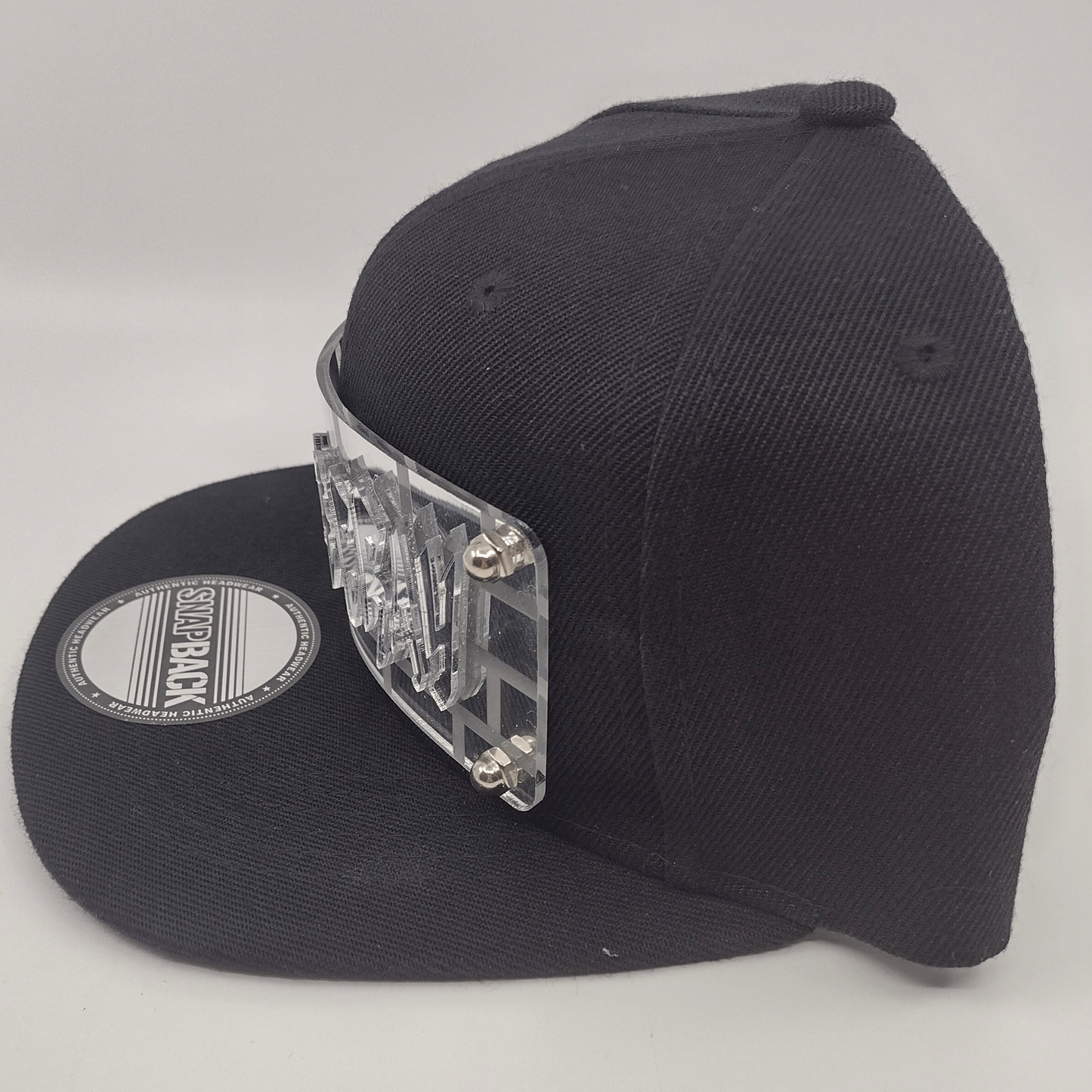 Black Custom Snapback Hat, Laser Cut Letters, Made to Order, Exclusive Creation