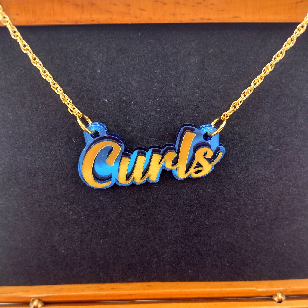 Custom Name and Background Necklace