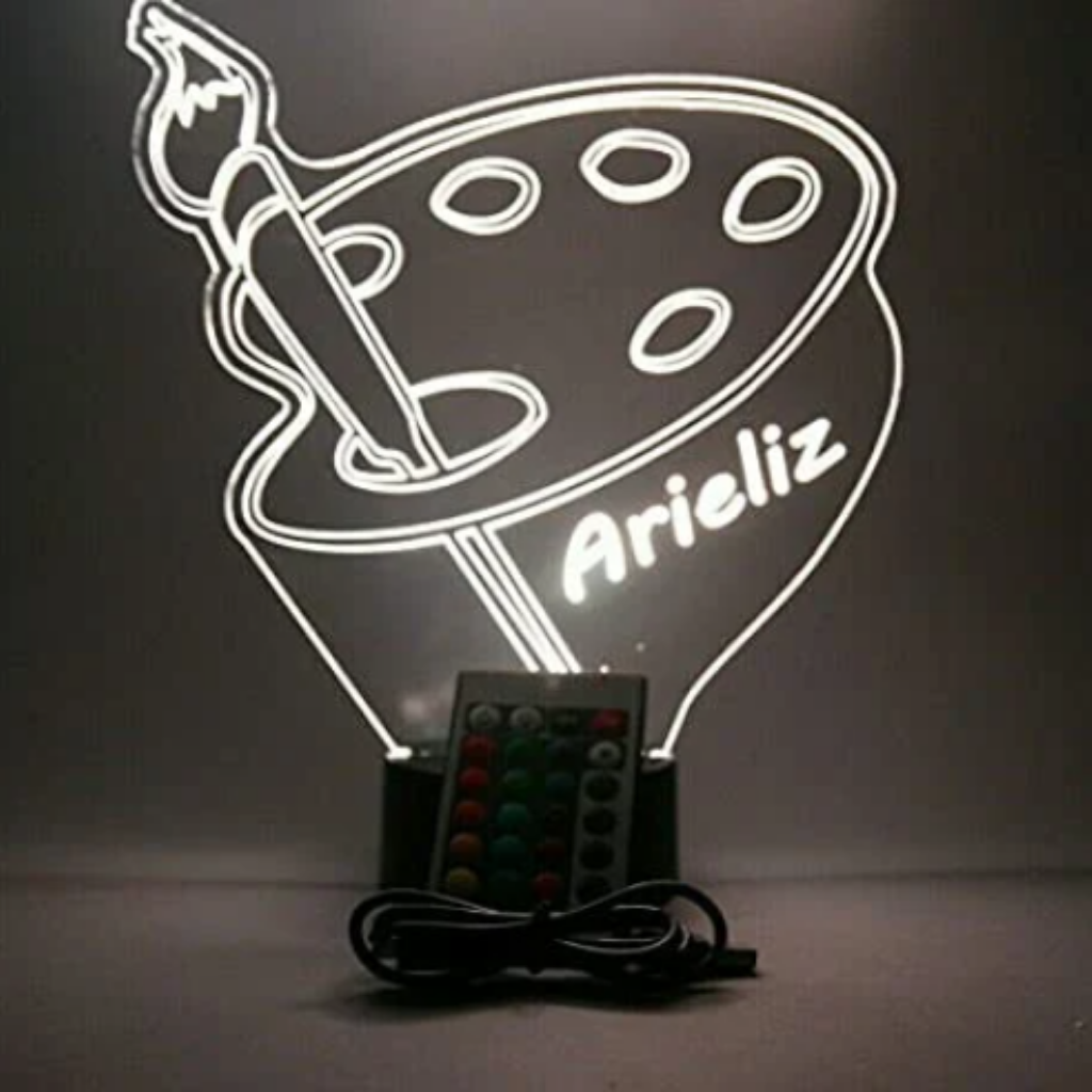 Artist Painting Palette LED Tabletop Night Light Up Lamp, 16 Color options with Remote