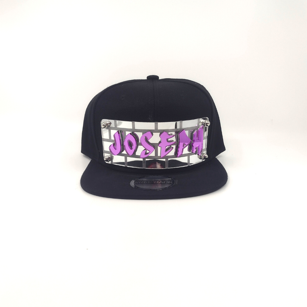 Black Custom Snapback Hat, Laser Cut Letters, Made to Order, Exclusive Creation