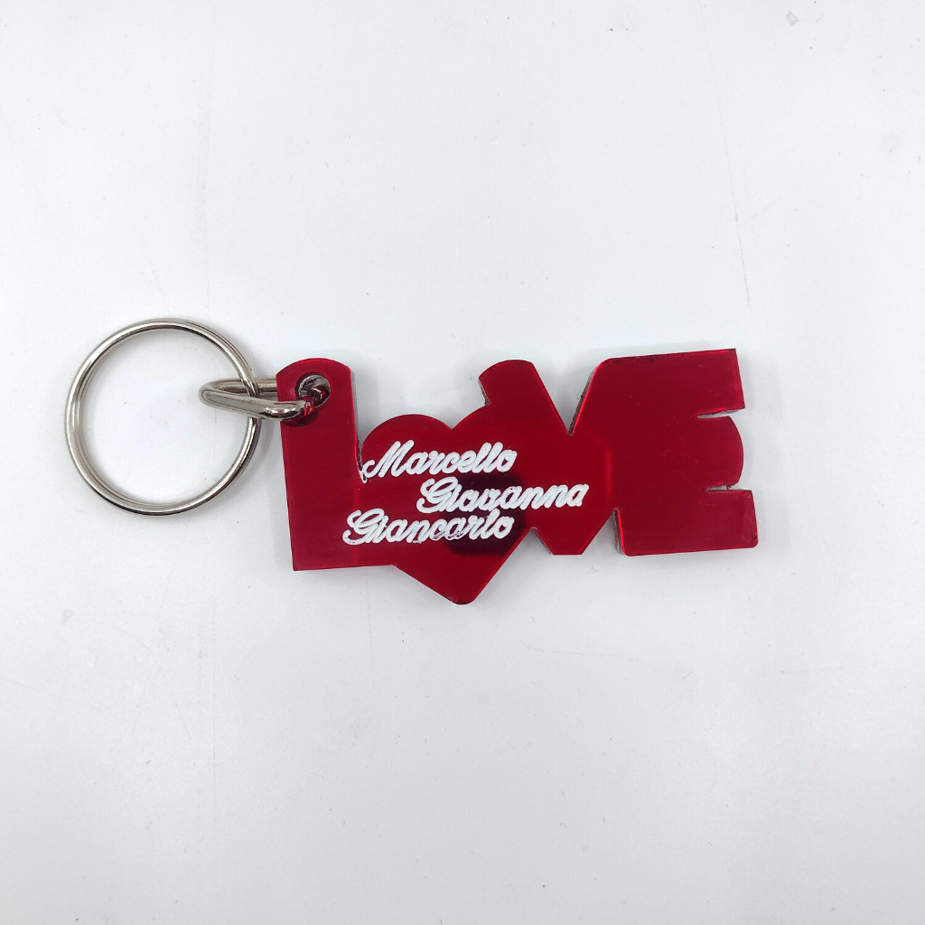 Custom LOVE Keychain, Personalized Name or Saying and Background Color