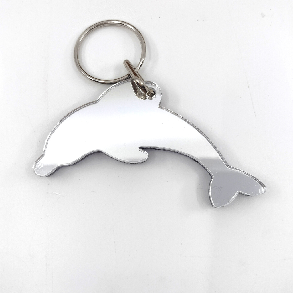 Custom Dolphin Keychain, Personalized Name or Saying and Background Color