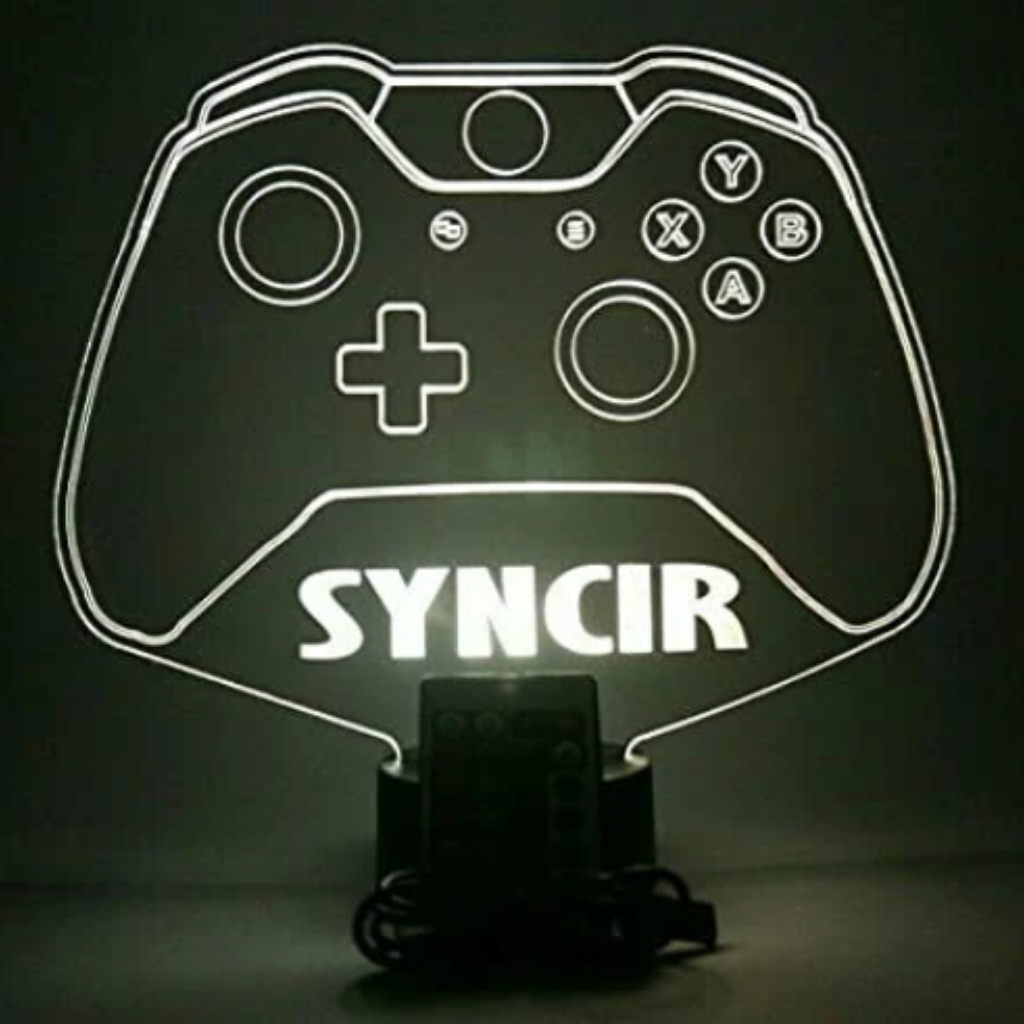 Video Game Controller LED Tabletop Night Light Up Lamp, 16 Color options with Remote