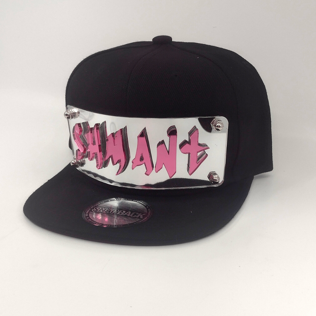 Black Custom Snapback Hat, Laser Cut Letters, Made to Order, Exclusive Creation