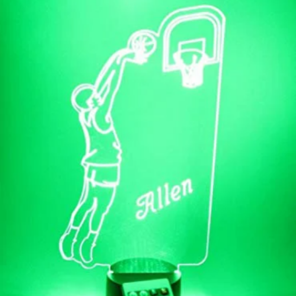 Basketball Player, Sports LED Tabletop Night Light Up Lamp, 16 Color options with Remote