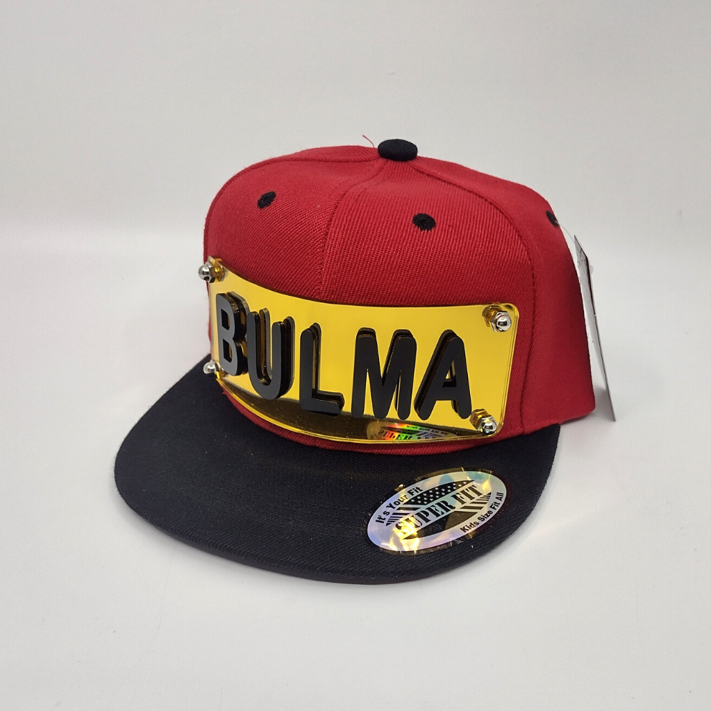 Red and Black Custom Snapback Hat, Laser Cut Letters, Made to Order, Exclusive Creation