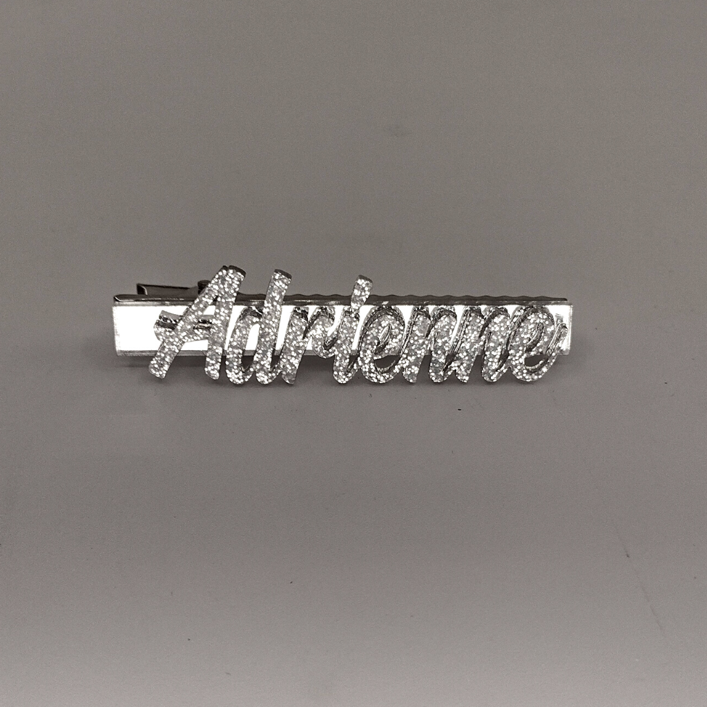 Personalized Hair Clips, Hair Accessory, Diamond Look, Custom Name and Background Color