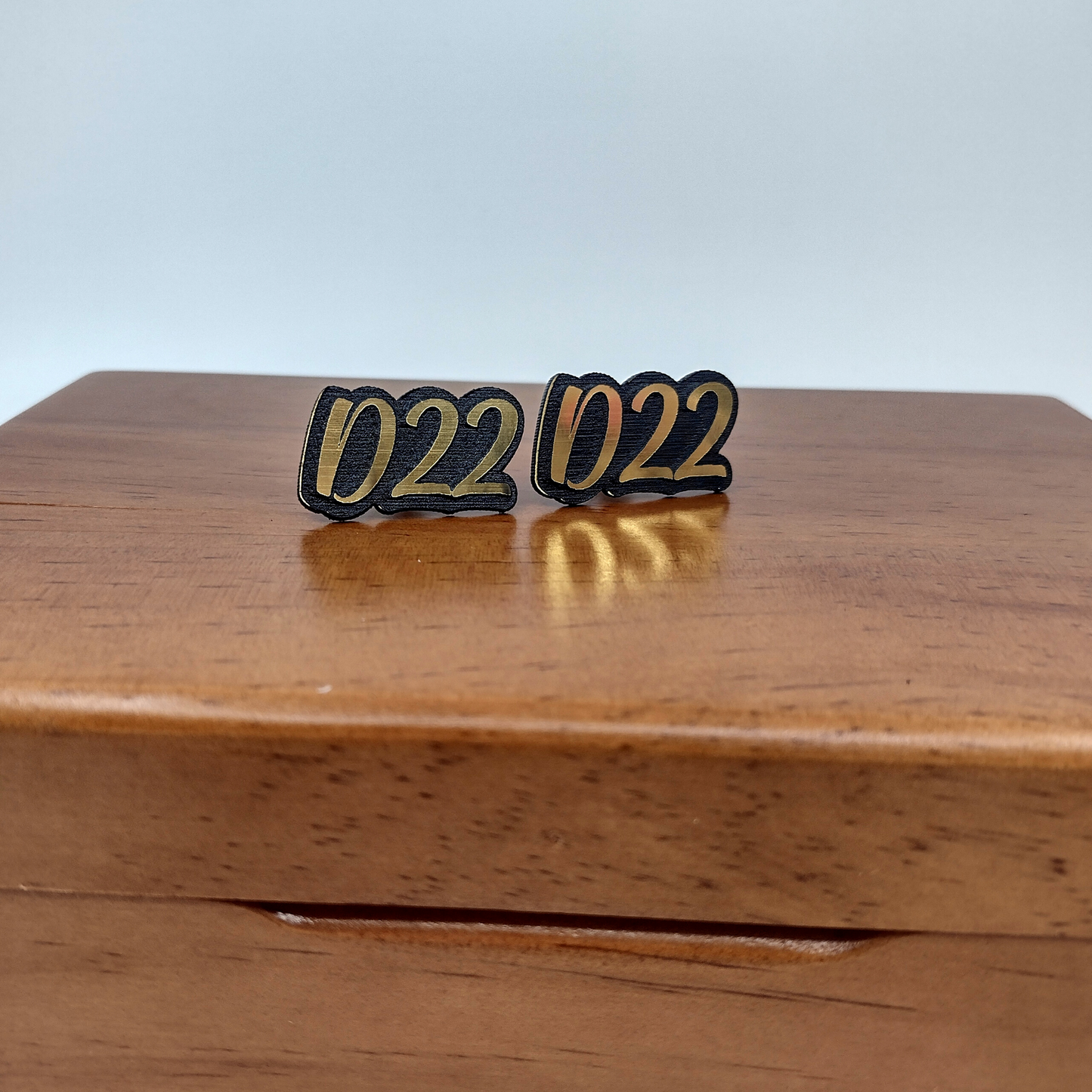 Custom Black and Gold Stud Earrings, Personalized Name