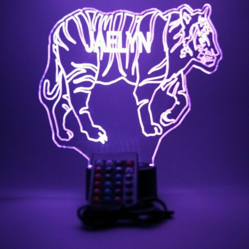 Tiger LED Tabletop Night Light Up Lamp, 16 Color options with Remote