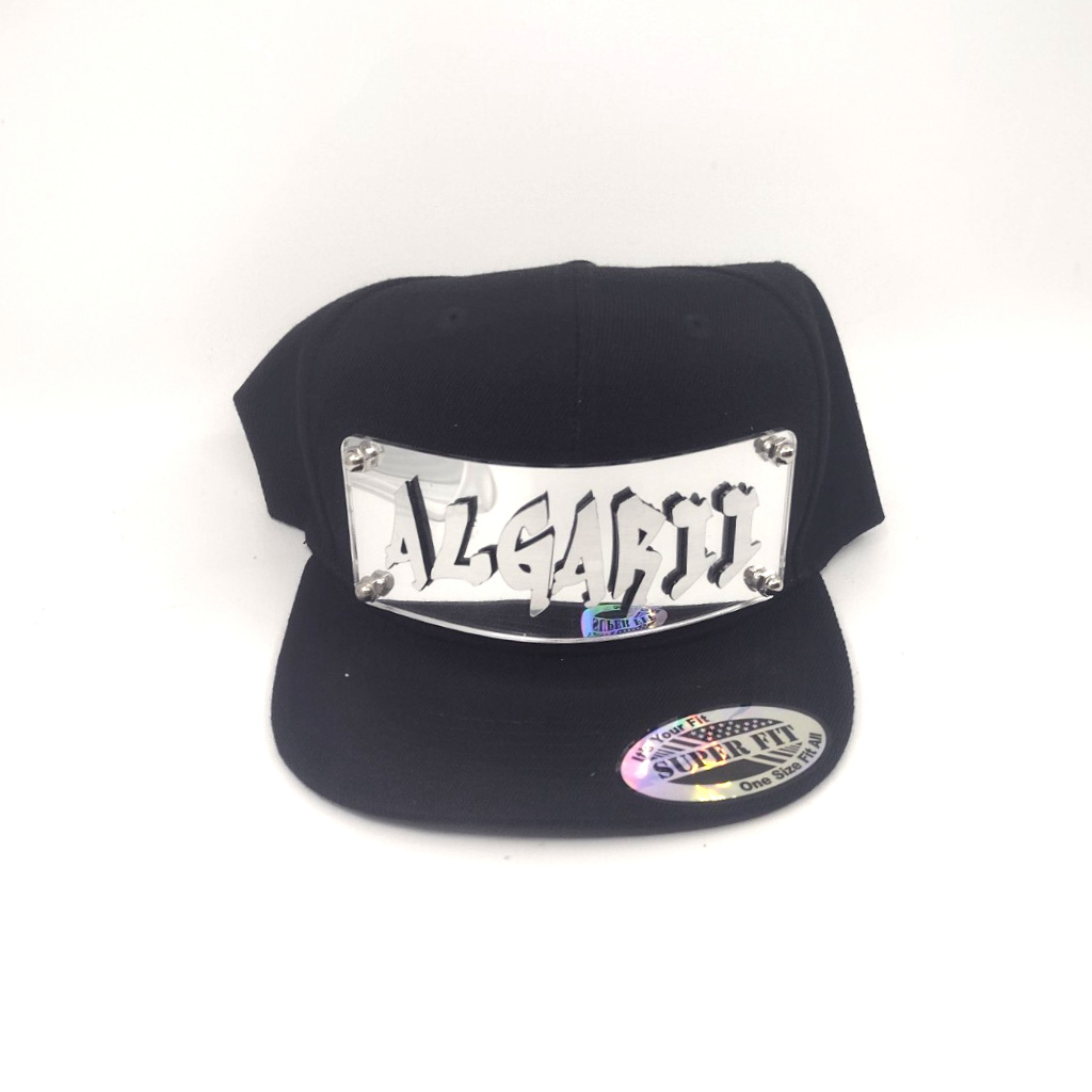 Black Custom Snapback Hat, Laser Cut Letters, Made to Order, Exclusive Creation