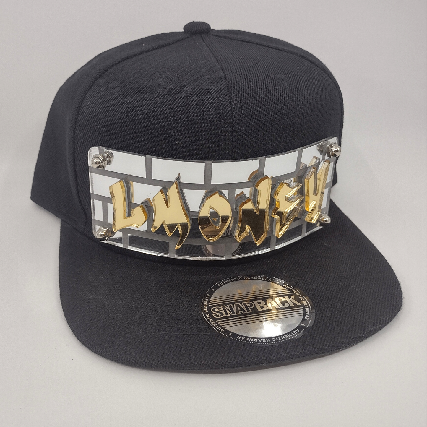 Black Custom Snapback Hat, Laser Cut, Made to Order, Exclusive Creation