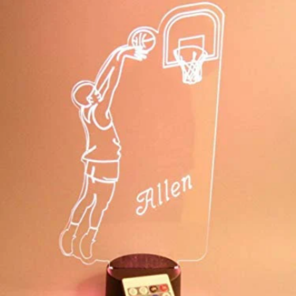 Basketball Player, Sports LED Tabletop Night Light Up Lamp, 16 Color options with Remote