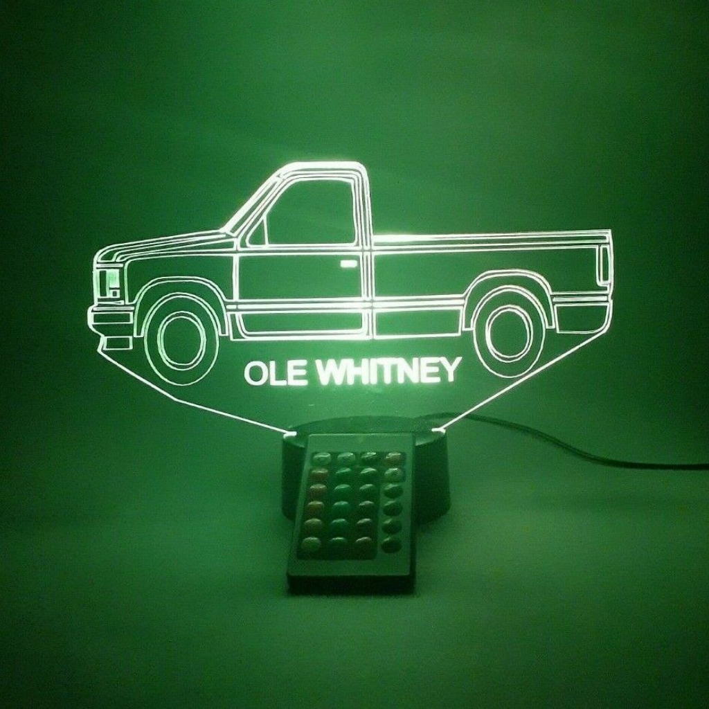 Pickup Truck LED Tabletop Night Light Lamp, 16 Color options with Remote