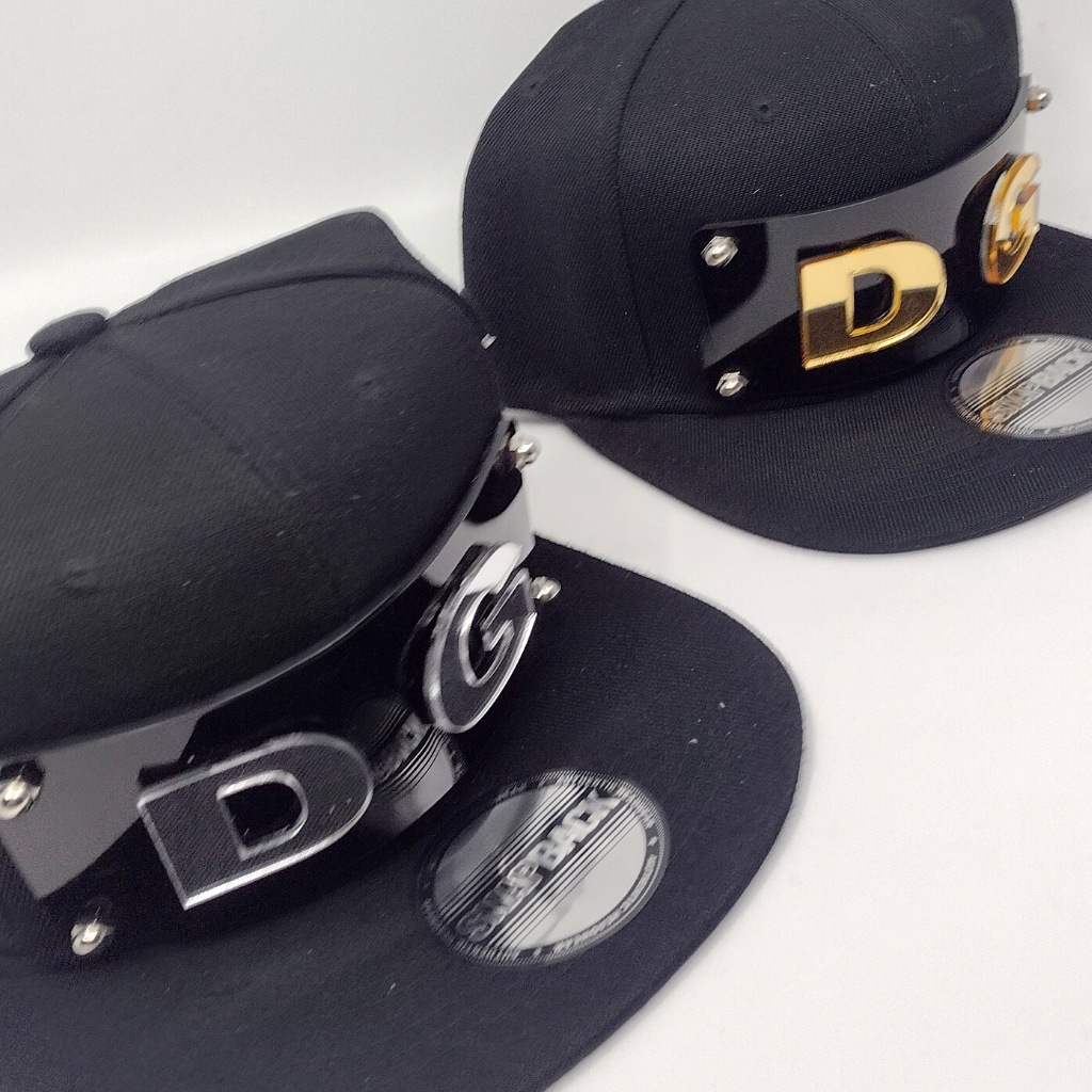 Black Custom Snapback Hat, Laser Cut Letters, Made to Order, Exclusive Creation