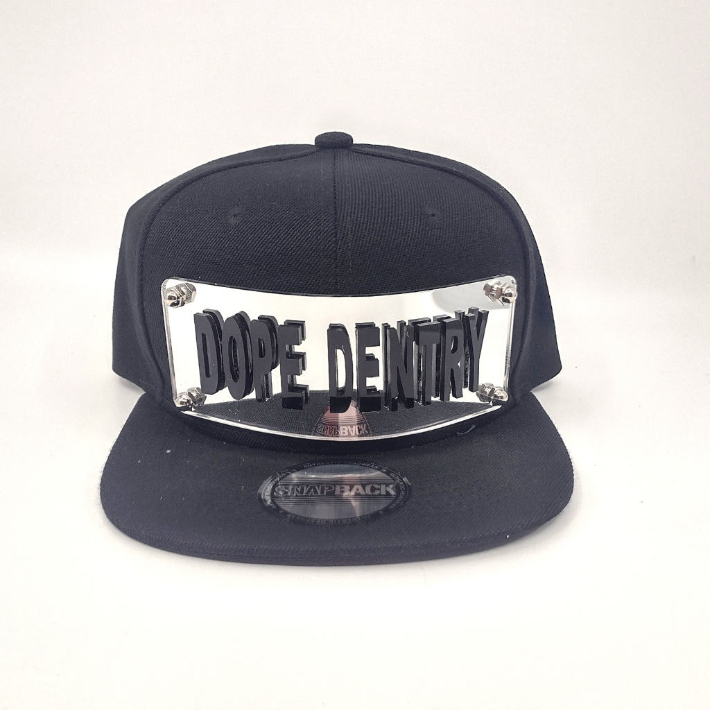 Black Custom Snapback Hat, Laser Cut Letters, Made to Order, Exclusive Creation
