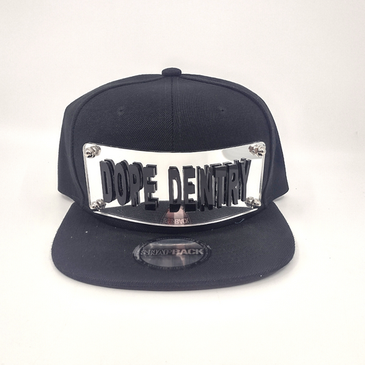 Black Custom Snapback Hat, Laser Cut Letters, Made to Order, Exclusive Creation