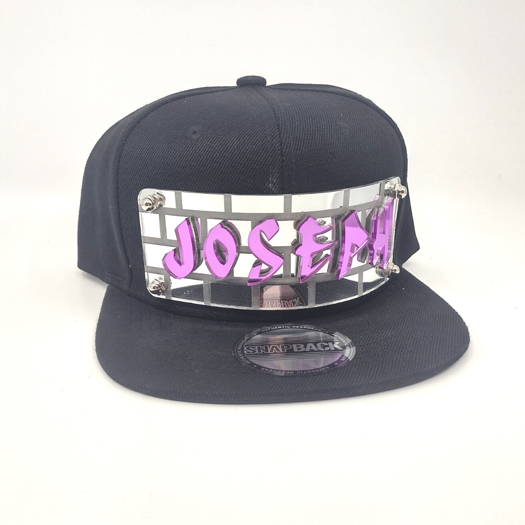 Black Custom Snapback Hat, Laser Cut Letters, Made to Order, Exclusive Creation
