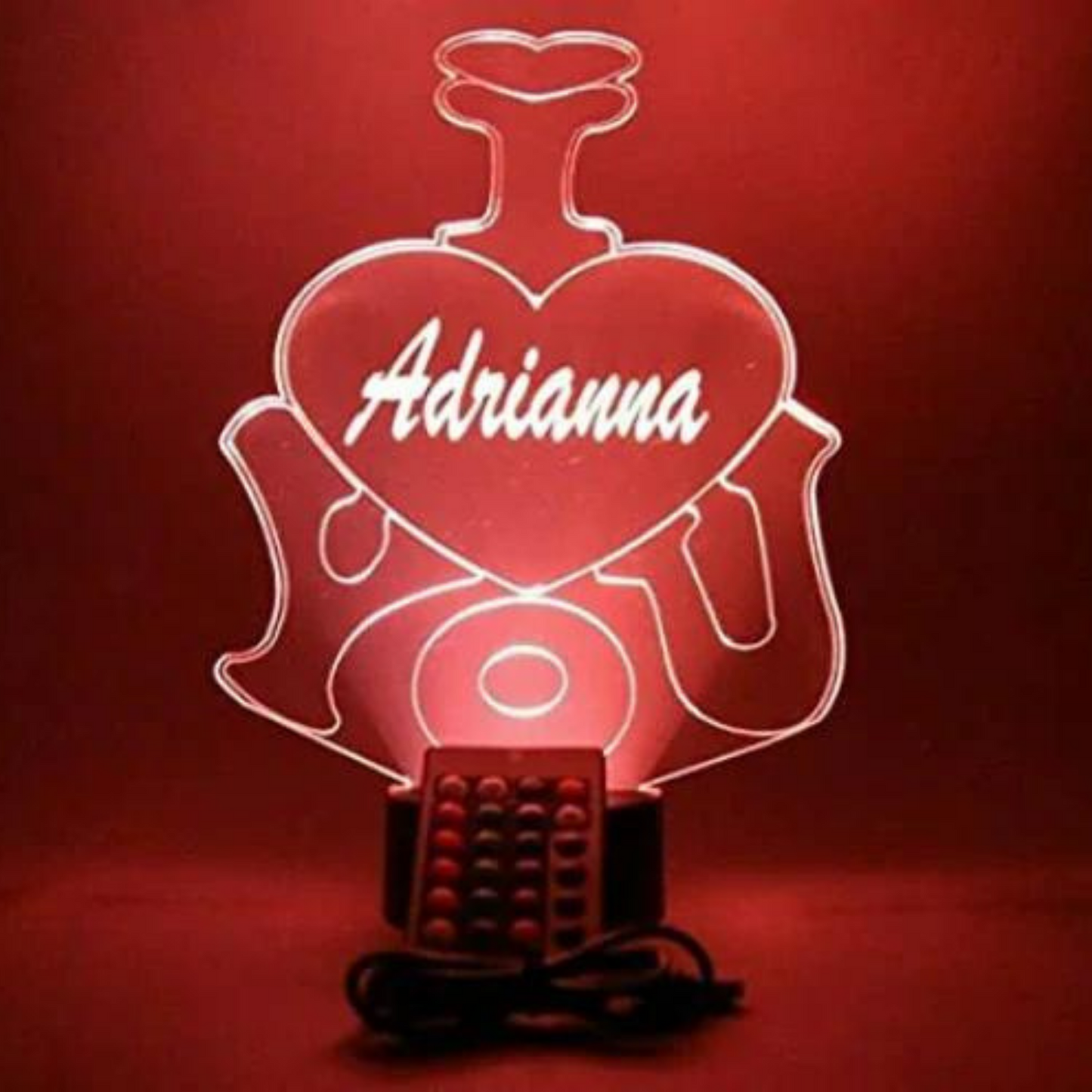 I Love You Heart LED Tabletop Night Light Up Lamp, 16 Color Changing Options with Remote