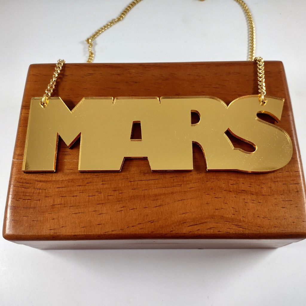 Custom Jumbo Acrylic Gold Name Necklace