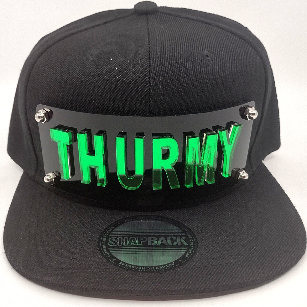 Black Custom Snapback Hat, Laser Cut, Made to Order, Exclusive Creation