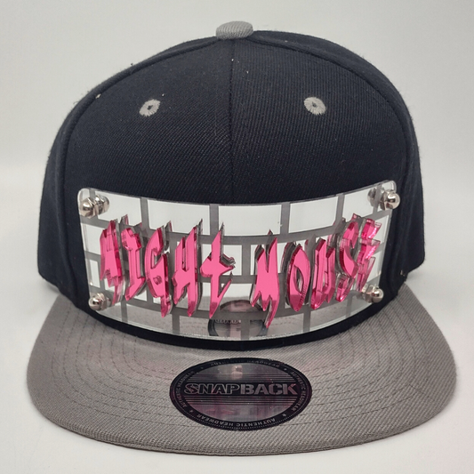 Black and Gray Custom Snapback Hat, Laser Cut, Made to Order, Exclusive Creation
