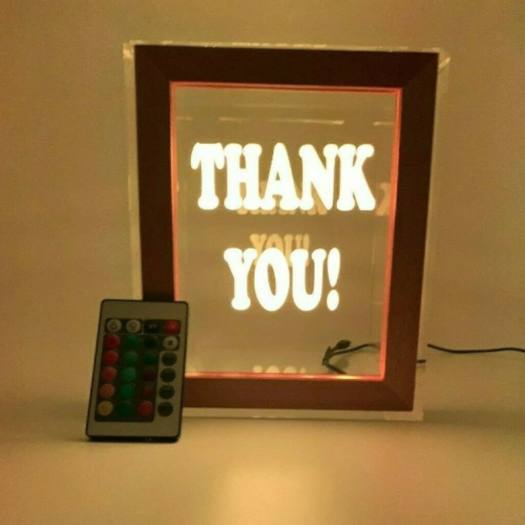 Tip Box Raffle Fund Raiser Donation Jar Fantastically Unique Eye Catching Personalized Engraved LED 16 Colors Changing 7"W x 8.5"H Container