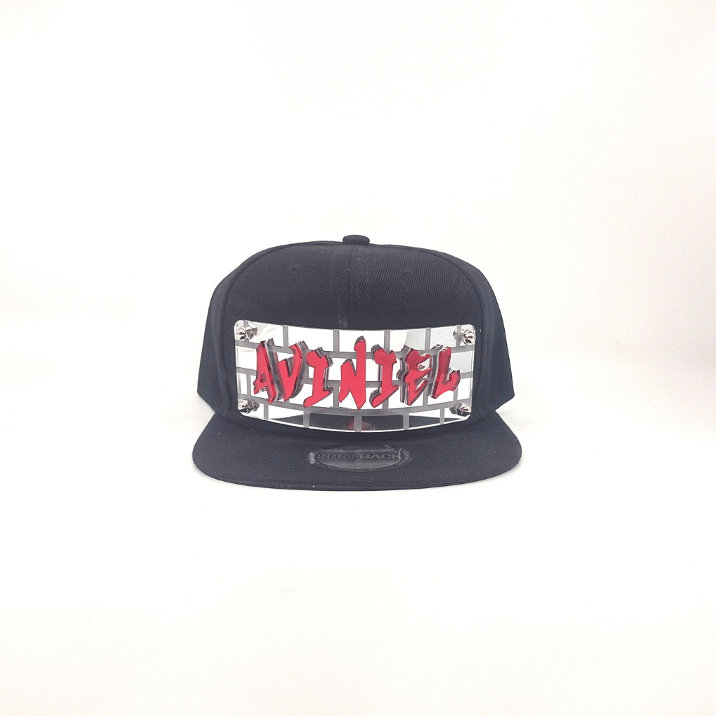 Black Custom Snapback Hat, Laser Cut Letters, Made to Order, Exclusive Creation