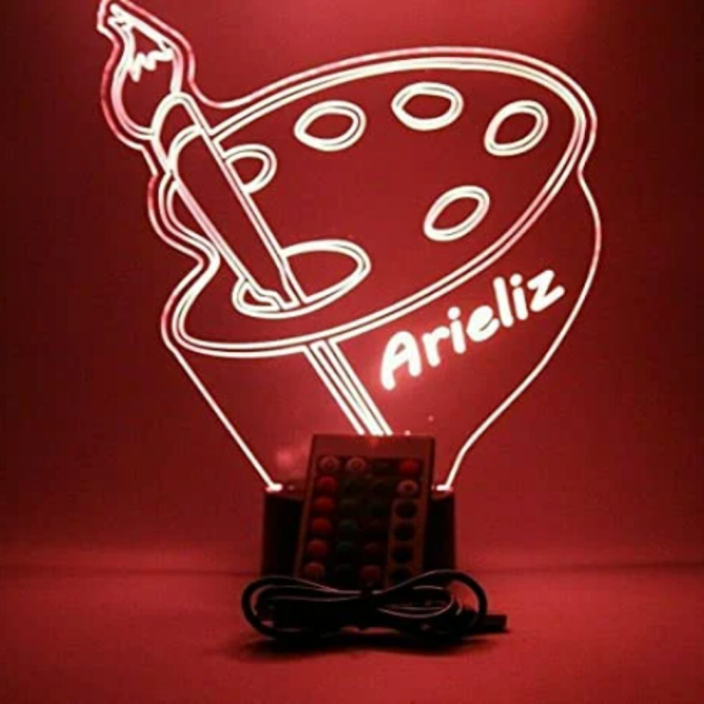 Artist Painting Palette LED Tabletop Night Light Up Lamp, 16 Color options with Remote