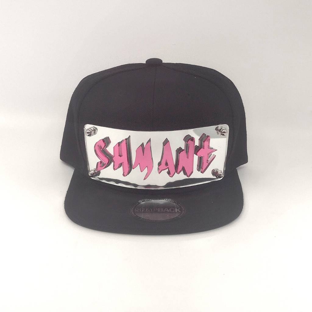 Black Custom Snapback Hat, Laser Cut Letters, Made to Order, Exclusive Creation