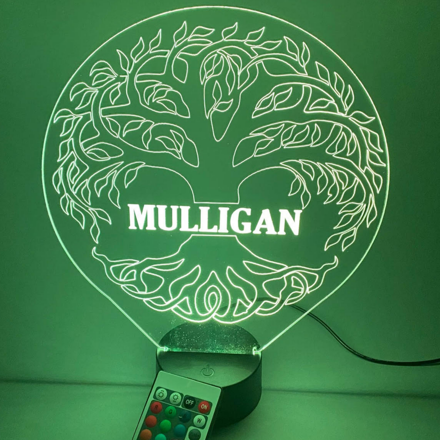 Tree of Life Family LED Tabletop Night Light Up Lamp, 16 Color options with Remote