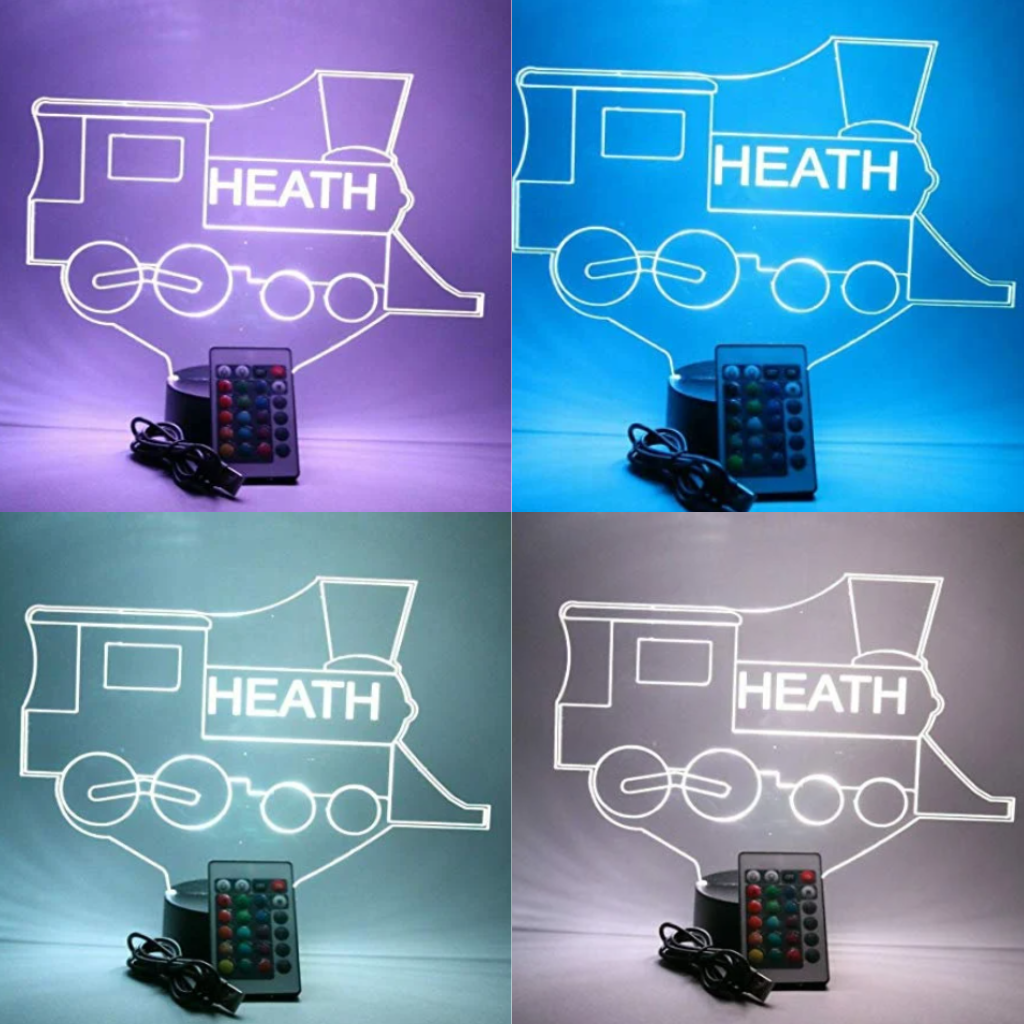 Choo Choo Train LED Tabletop Night Light Up Lamp, 16 Color options with Remote