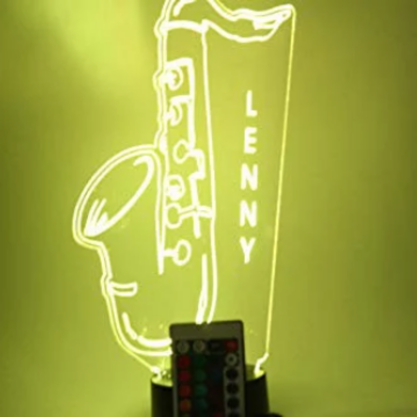 Saxophone LED Tabletop Night Light Up Lamp, 16 Color options with Remote