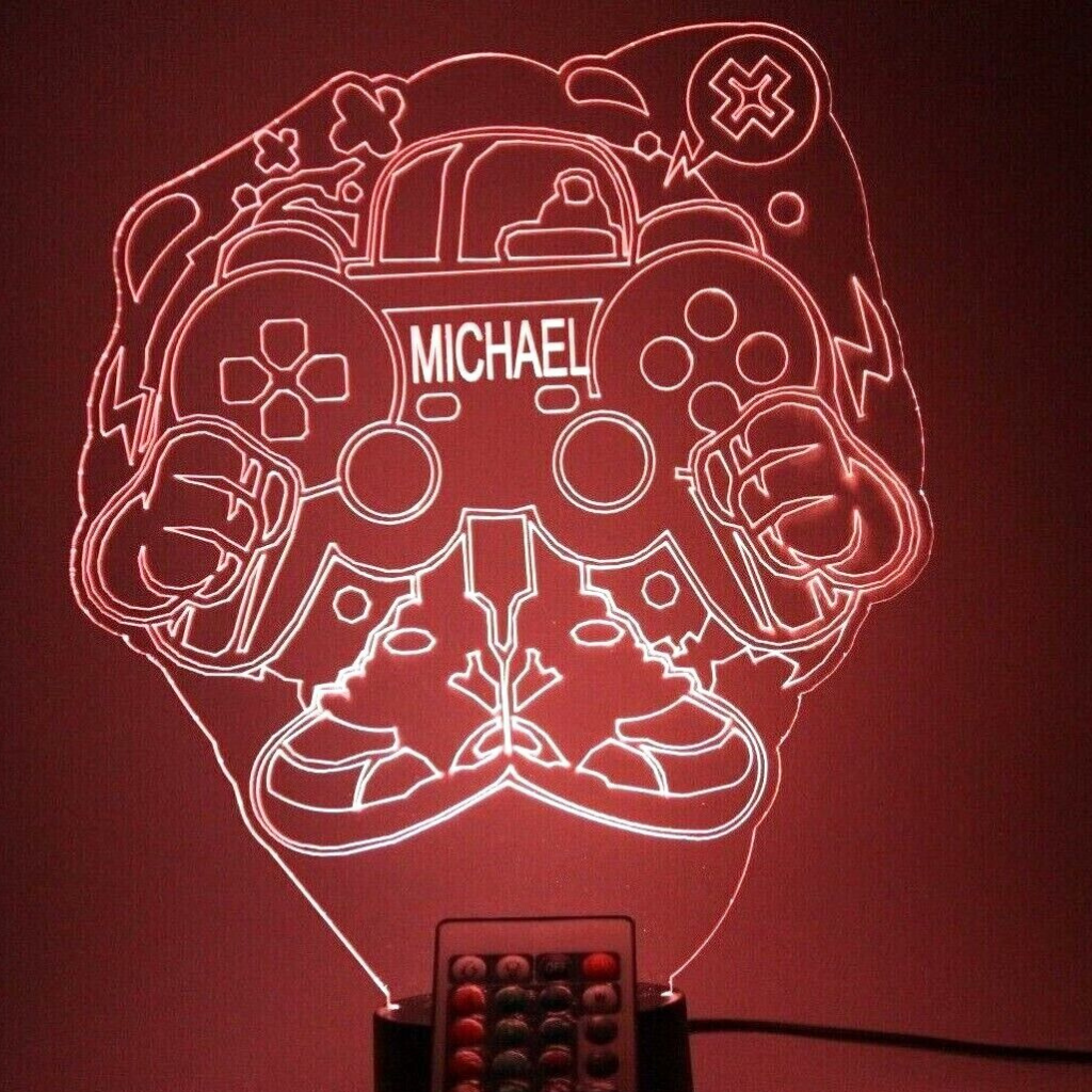 Video Gaming Robot LED Tabletop Night Light Up Lamp, 16 Color options with Remote
