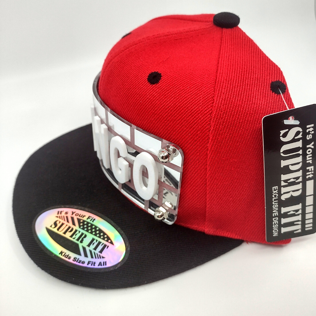 Red and Black Custom Snapback Hat, Laser Cut, Made to Order, Exclusive Creation