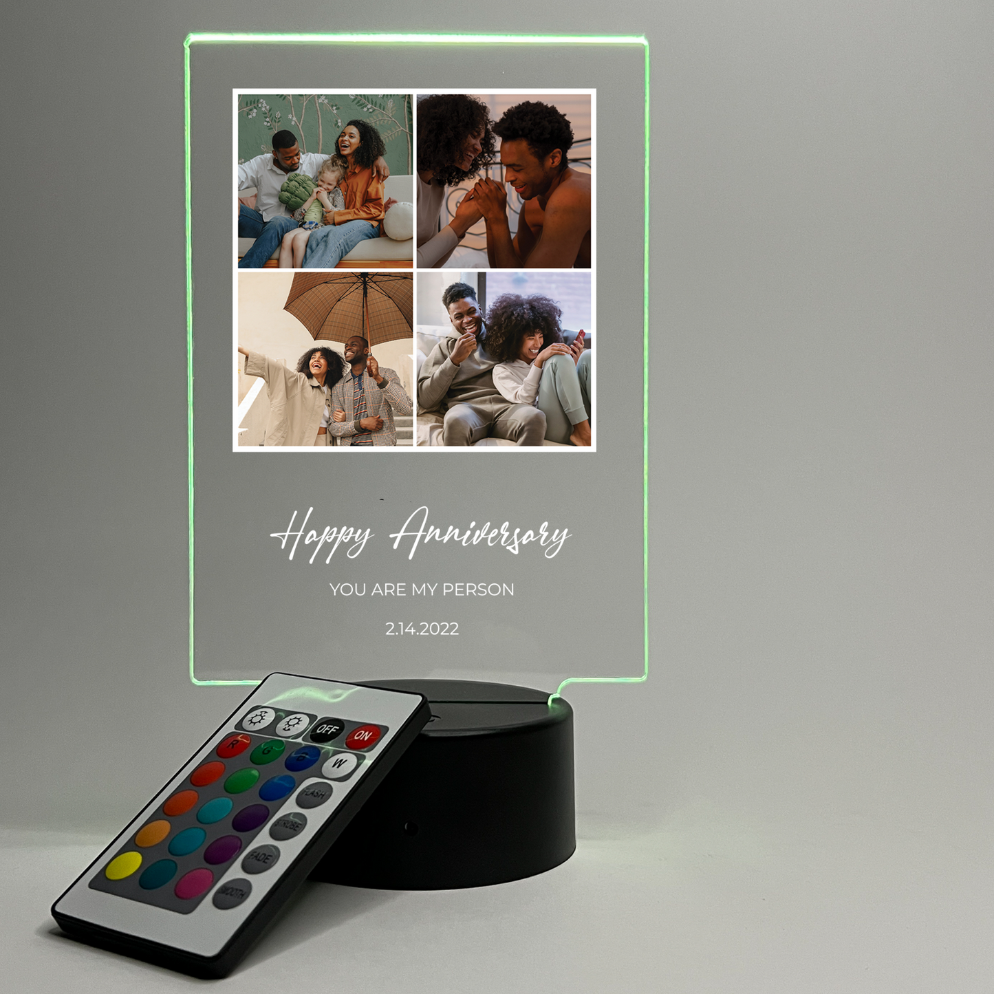 Personalized 4 Picture Collage LED Night Light Up -Best Friends, Valentine Gift