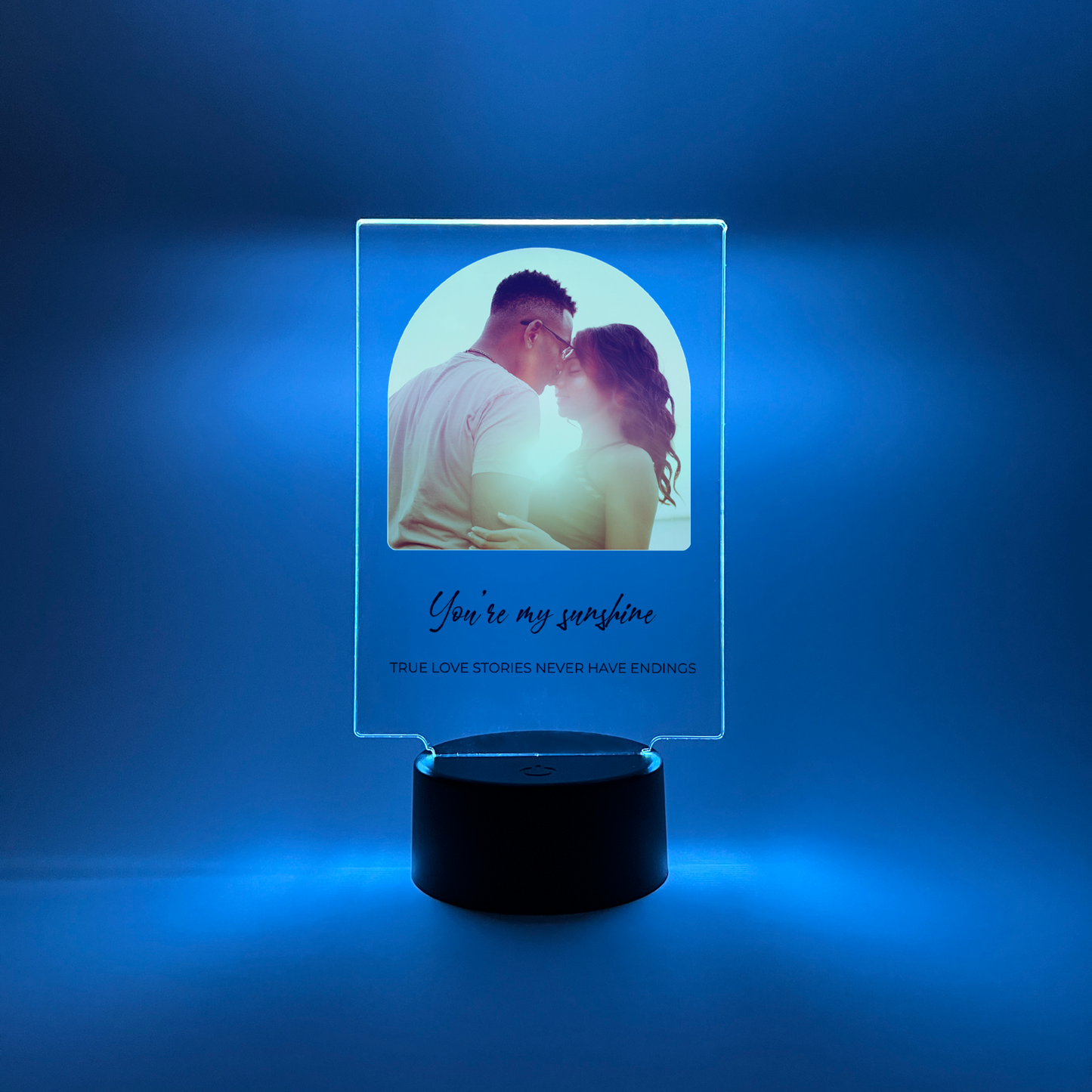 Personalized Arch Style Photo LED 16 Colors Night Light Up Lamp With Black Base