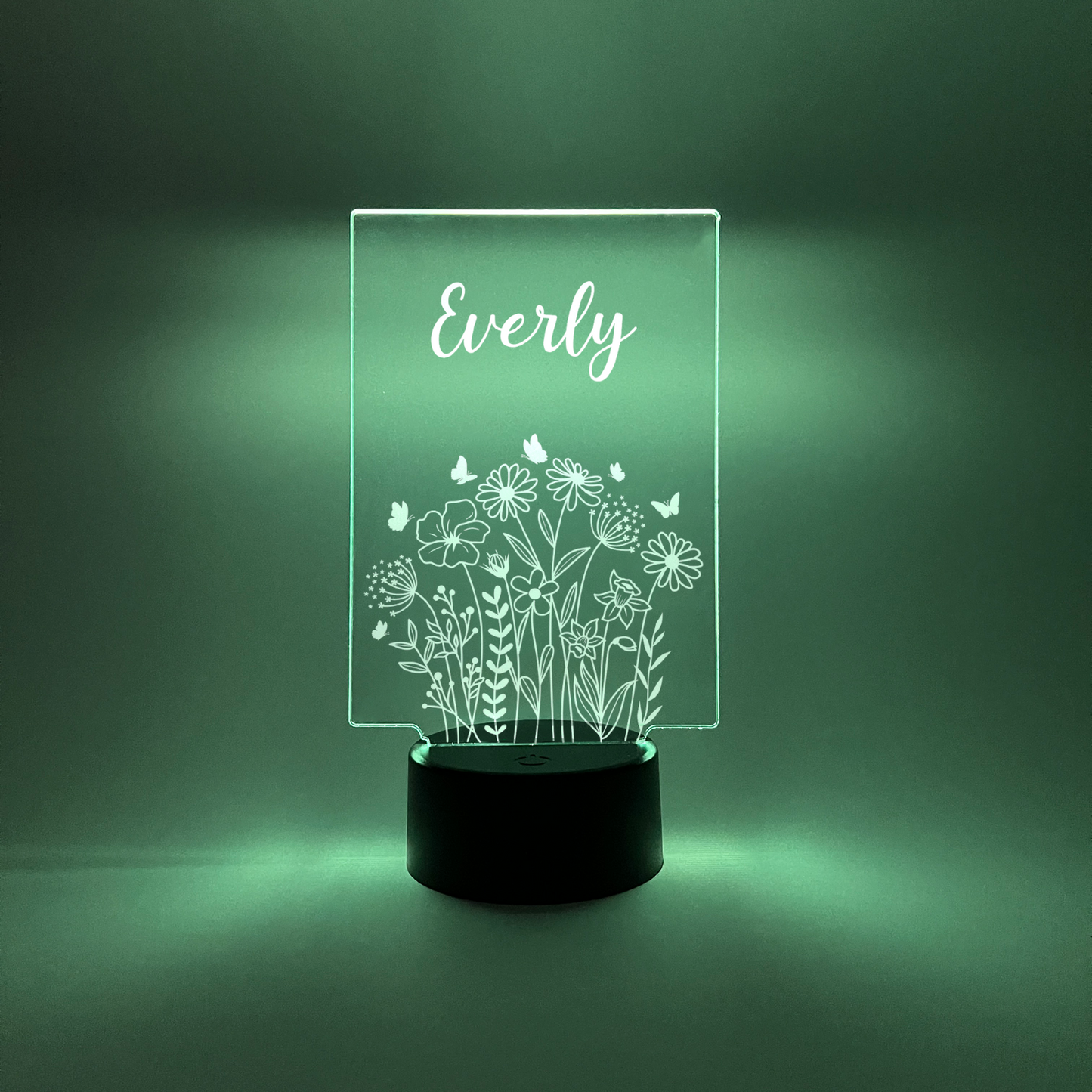 Personalized LED Light Up Wood Lamp Stand Ladies Mom Flowers Room Décor Gift