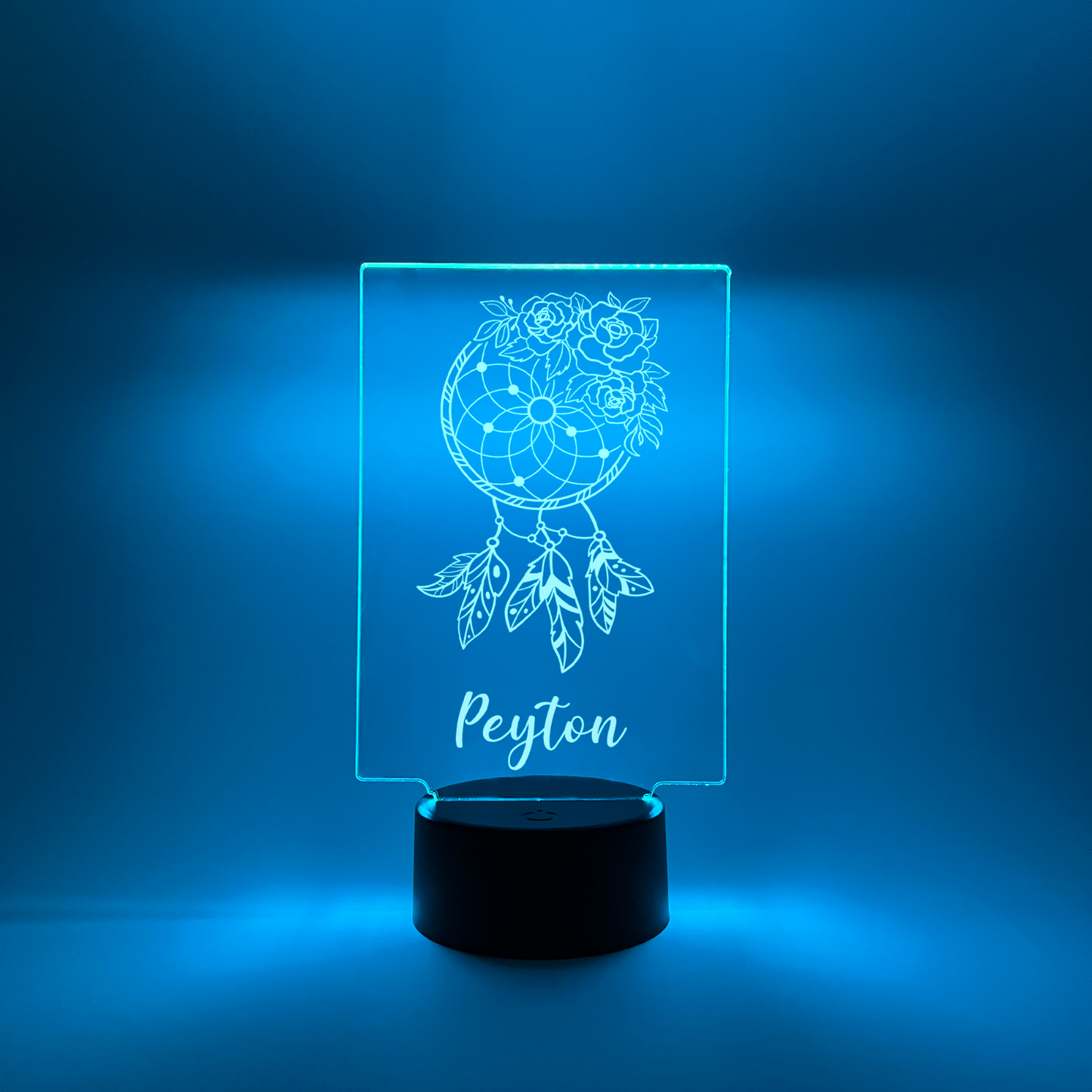 Personalized LED Light Up Wood Lamp Stand Ladies Mom Flowers Room Décor Gift