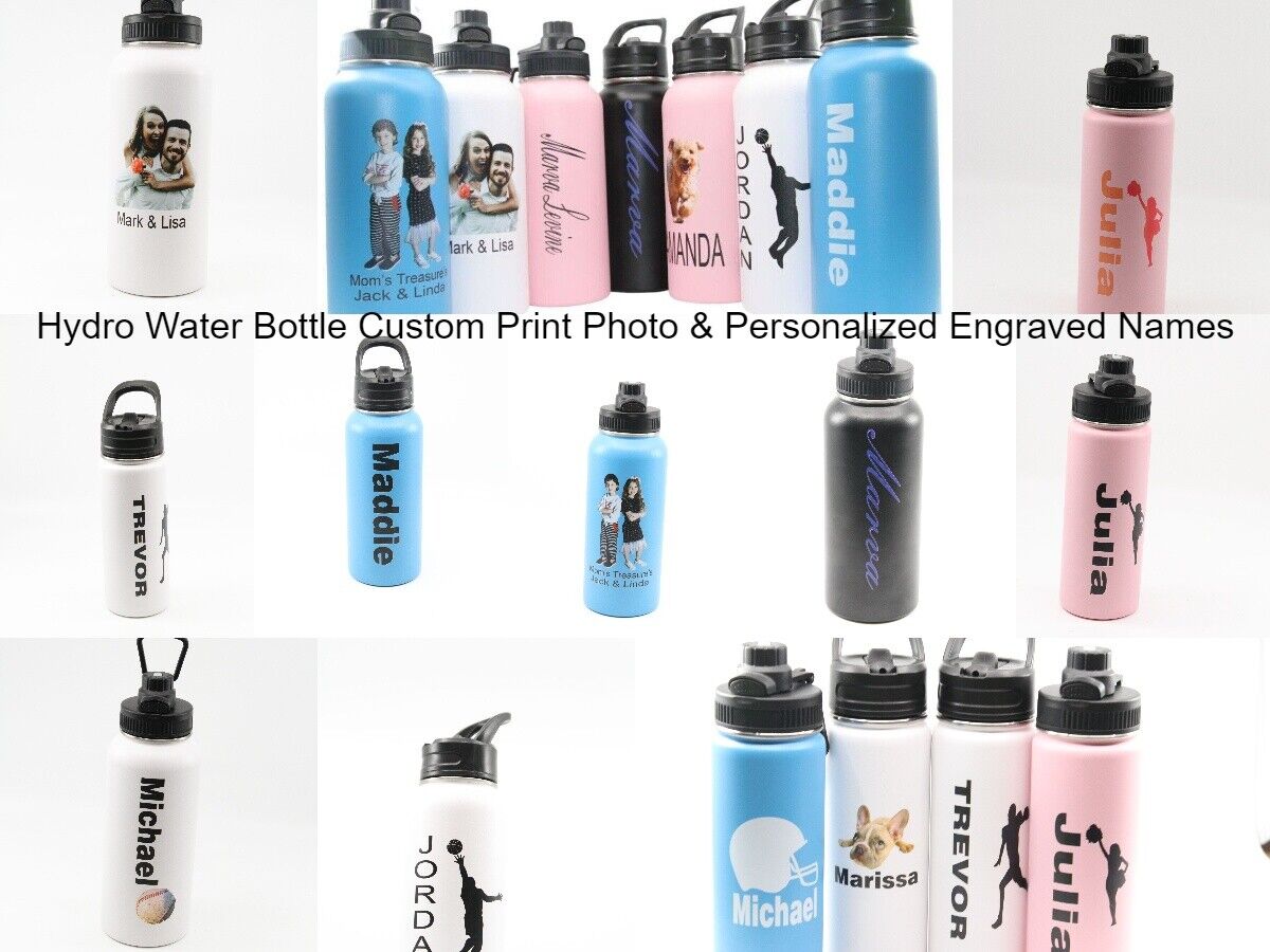 Personalized Insulated Sports 18/32oz Hydro Water Bottle Custom & Engraved Free
