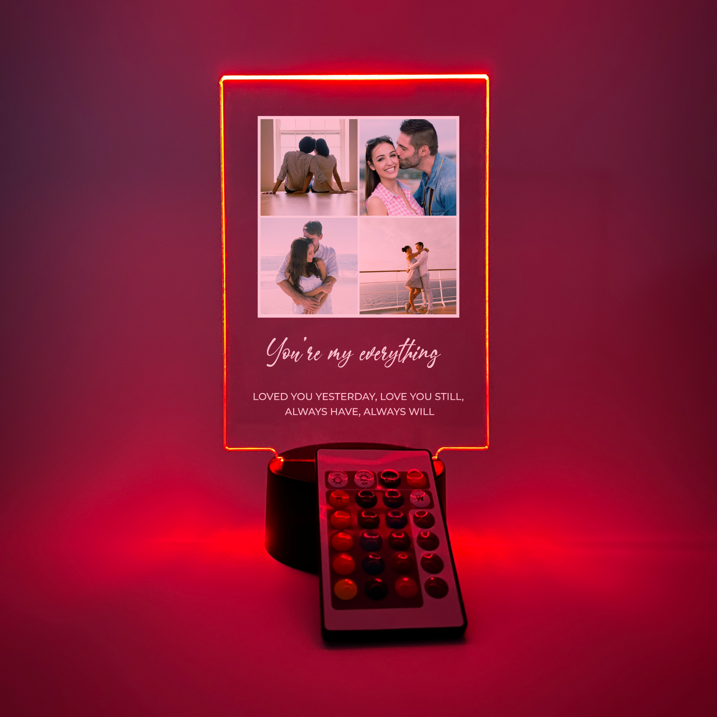 Personalized 4 Picture Collage LED Night Light Up -Best Friends, Valentine Gift