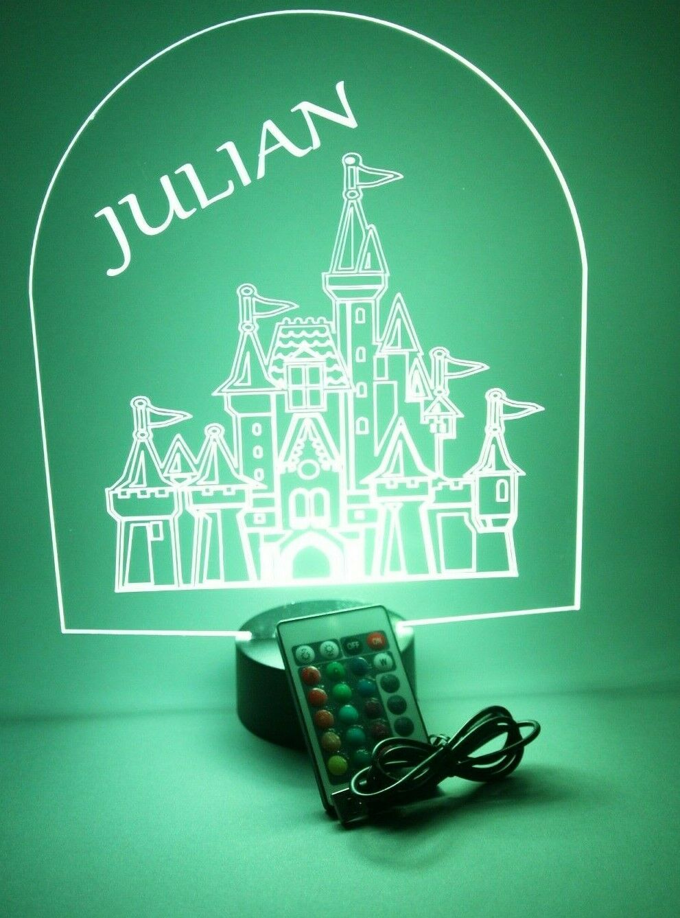 Fancy Princess Queen Castle Fortress Tower Royalty Fairy Night Light Up Lamp LED Personalized Any Name Custom Desk Table Lamp Free Engraving