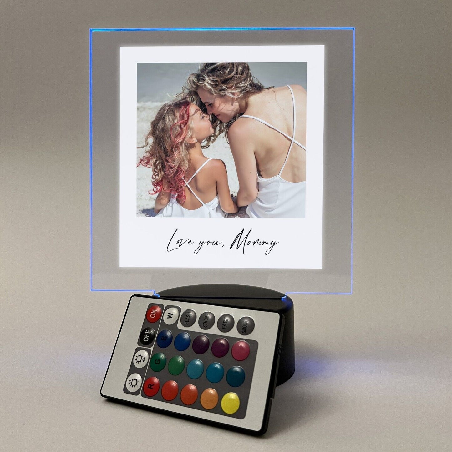 Personalized LED 16 Colors Light Up Love You Grandma Auntie Mom Home Desk Stand