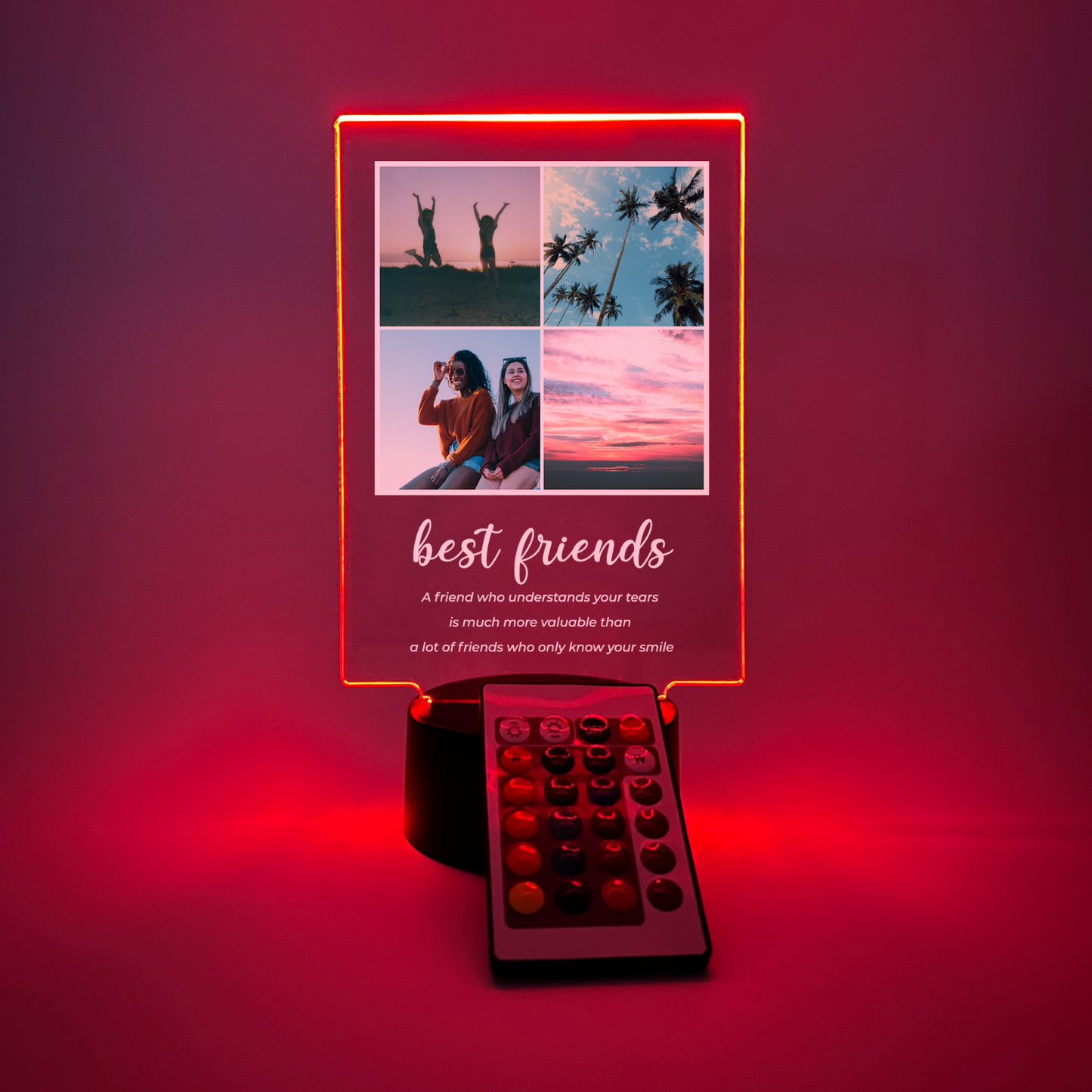 Personalized 4Picture Custom Collage LED NightLight Up-Best Friend, Family, Gift