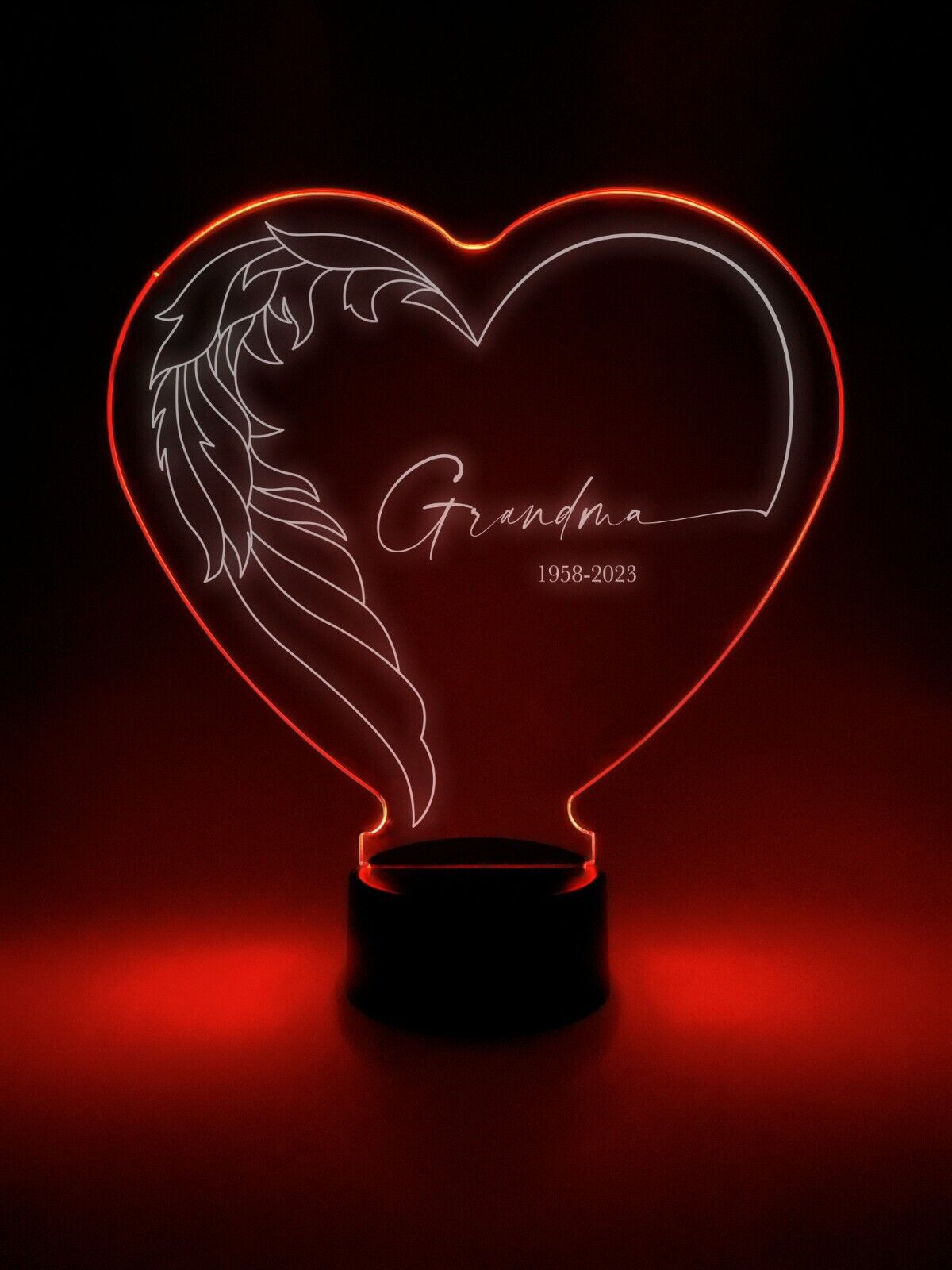 Personalized Memorial Sympathy In Loving Memory Mom DAD LED 16 color light stand