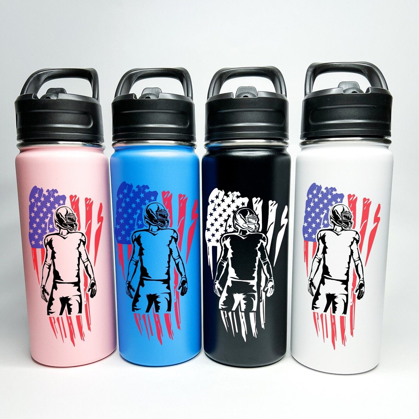 Personalized Insulated Stainless Steel USA Football Team 18/32oz Water Bottle