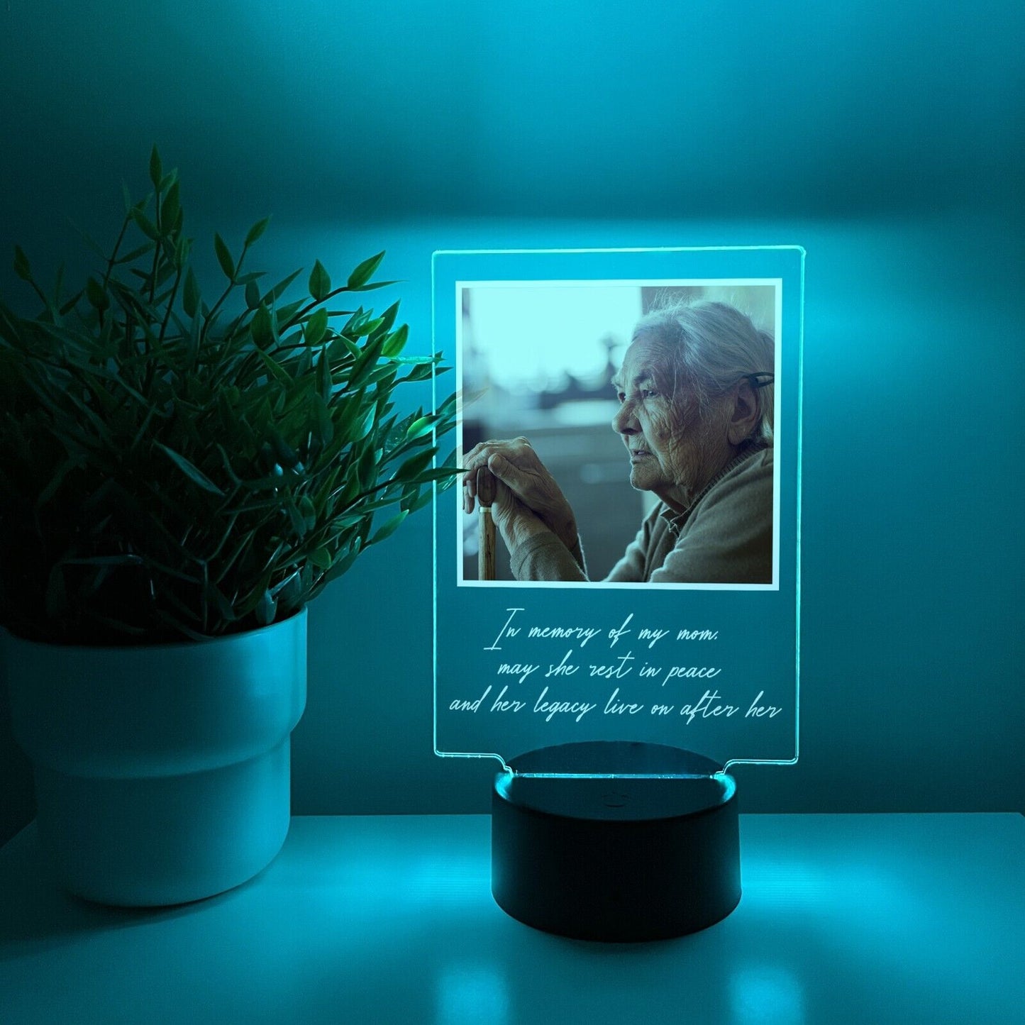 PERSONALIZED Grievance RGB In Loving Memory Light Up Custom Stand Sympathy Gift