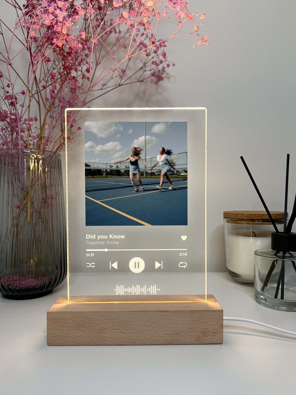 Personalized LED Light Up Spotify Song Couple Anniversary Wedding Holiday Gift