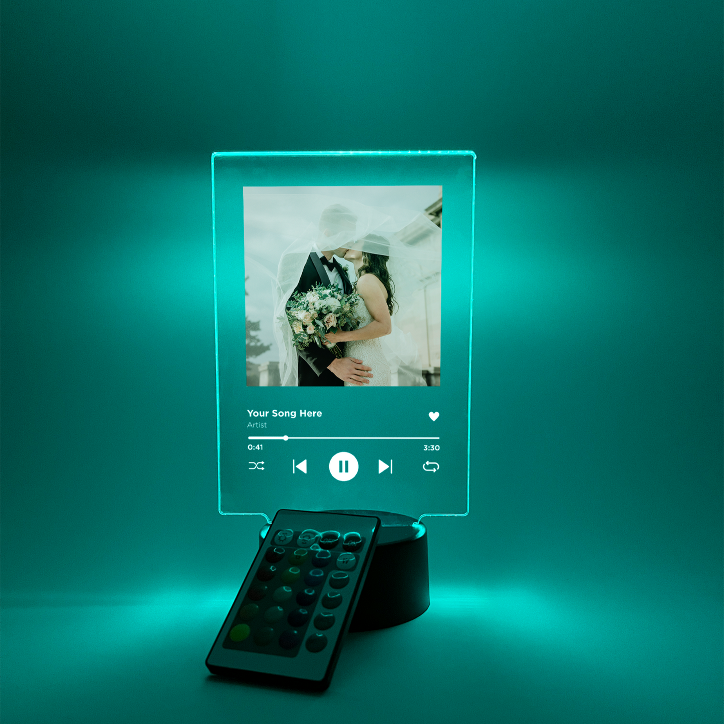 Personalized Photo Song Frame Lyrics Music Album LED Night Light Up & 16 Colors!